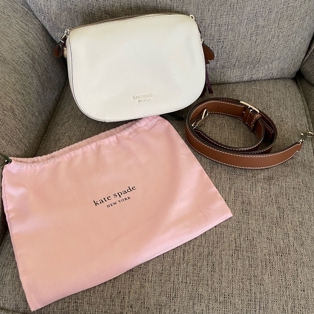 Kate Spade bone and brown shoulder or crossbody handbag